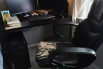 PC and 2 screen monitors, Office chair, 3 Travel Luggage 2 Large about...