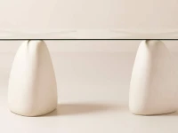 Marble table leg (2), Table fixtures (2), Glass table top
