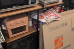 Double bed, Tv stand, Tv, 5 boxes, Bedframe, 2 rugs, Side board, Micro...