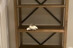 Bedroom dresser, 2 side table, one loveseat, two armchairs, two shelvi...