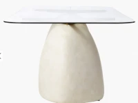 Marble table leg (2), Table fixtures (2), Glass table top