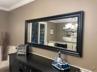 8 seater dining table, chairs, 2 console and a mirror