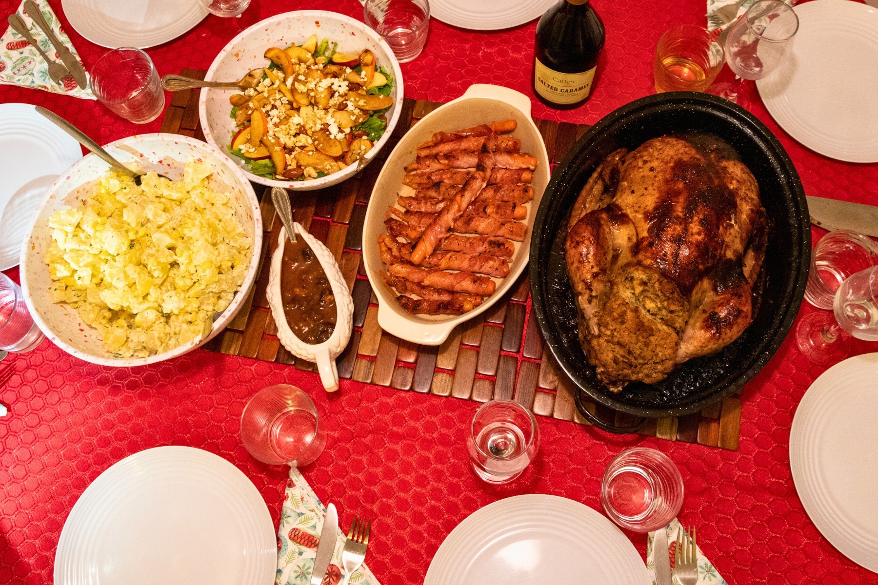A low-waste Christmas meal, portioned for the entire family