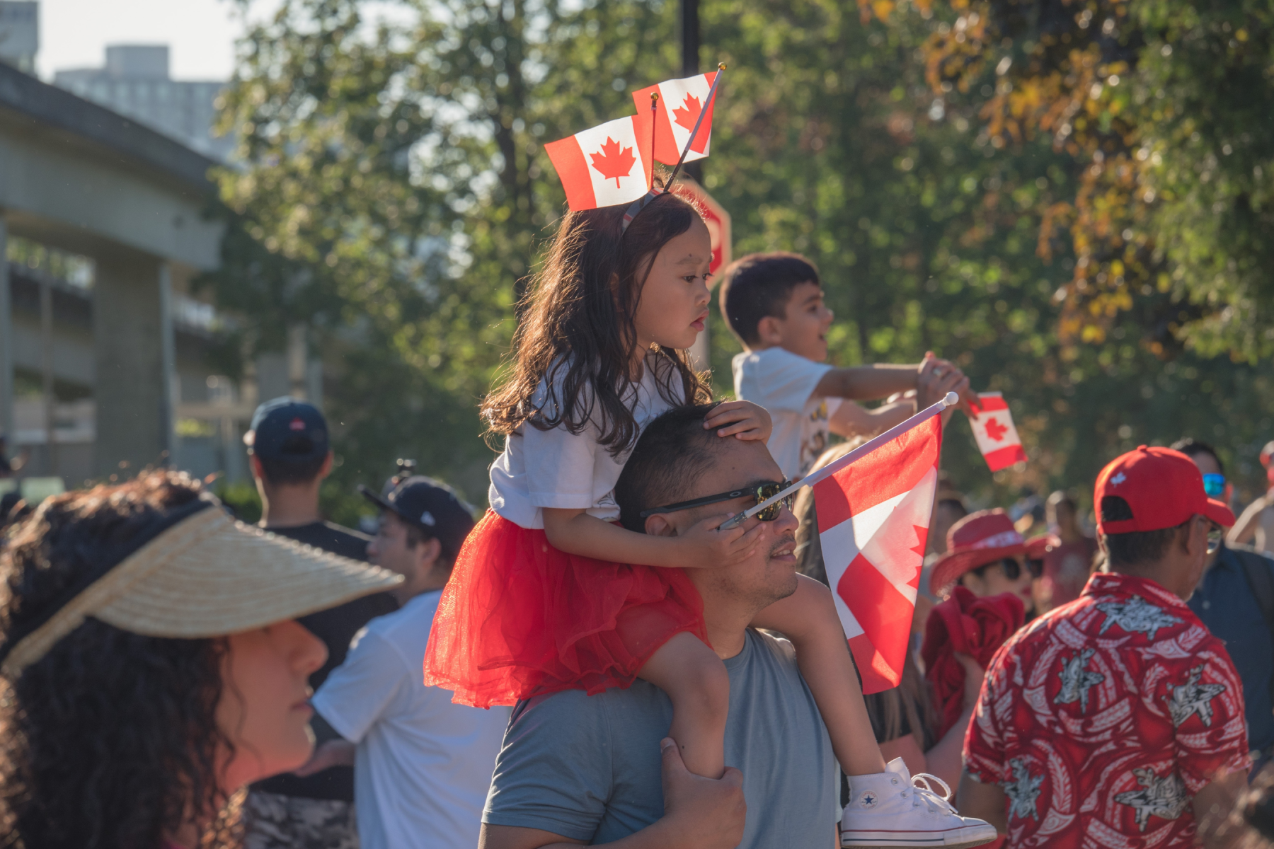 Children having fun on Canada Day