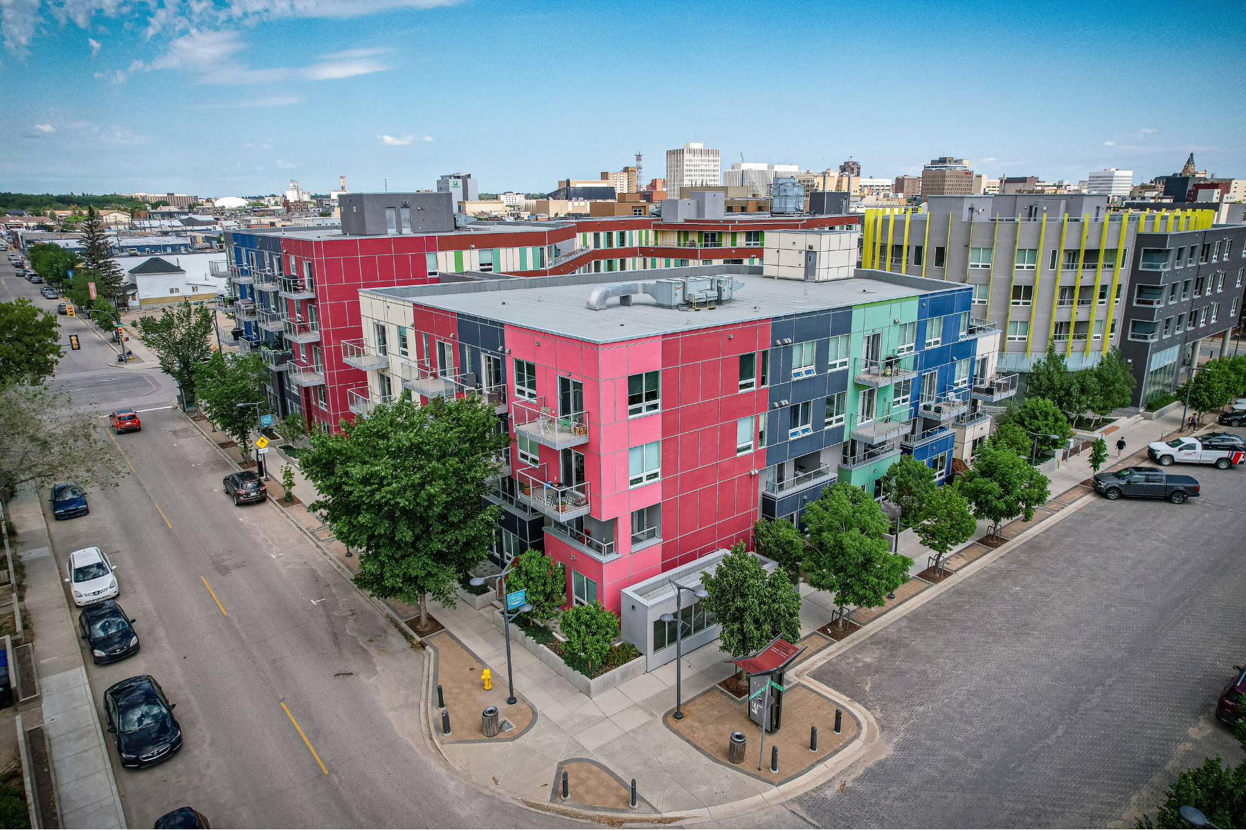 Riversdale Neighborhood Aerial View in Saskatoon