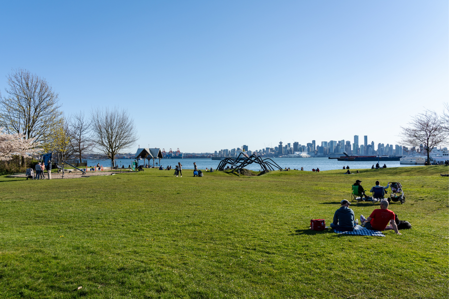 Waterfront Park in springtime season in North Vancouver