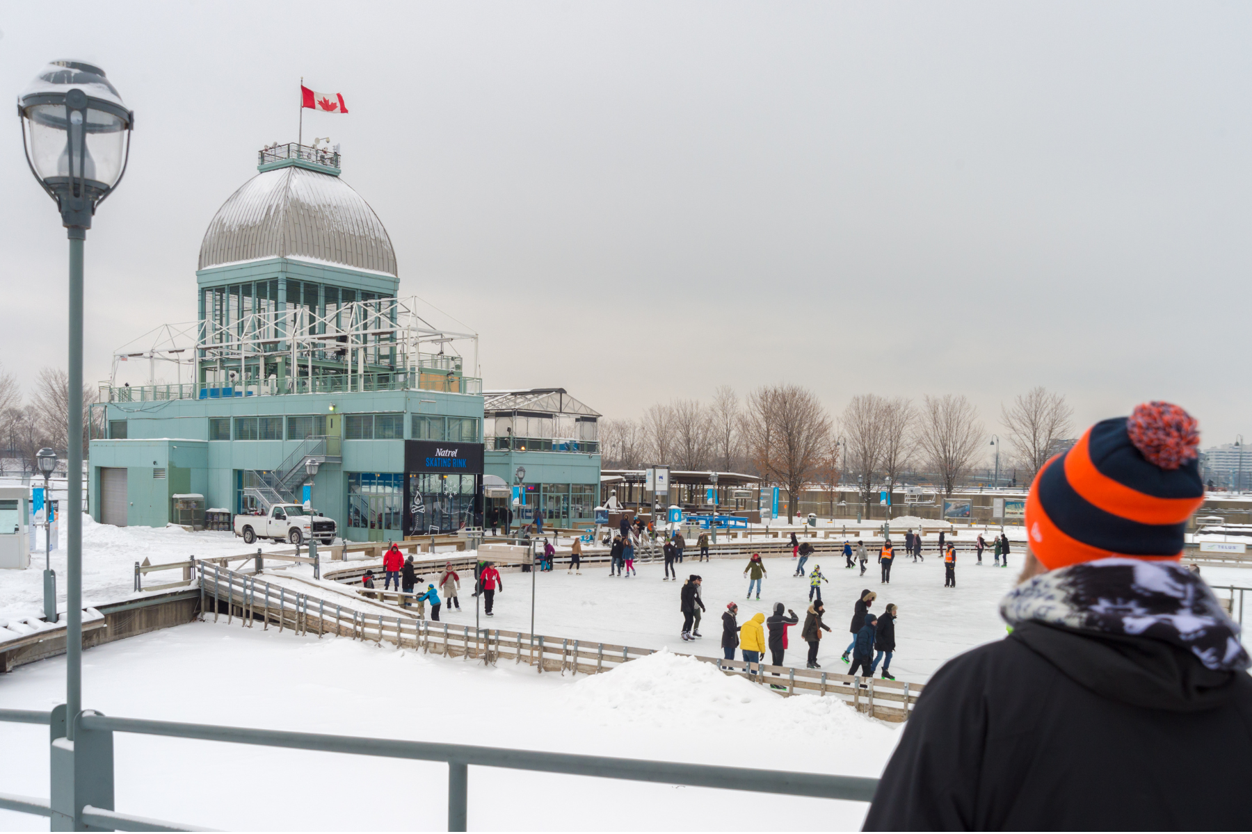 Natrel Skating Rink in Montreal Old Port in December