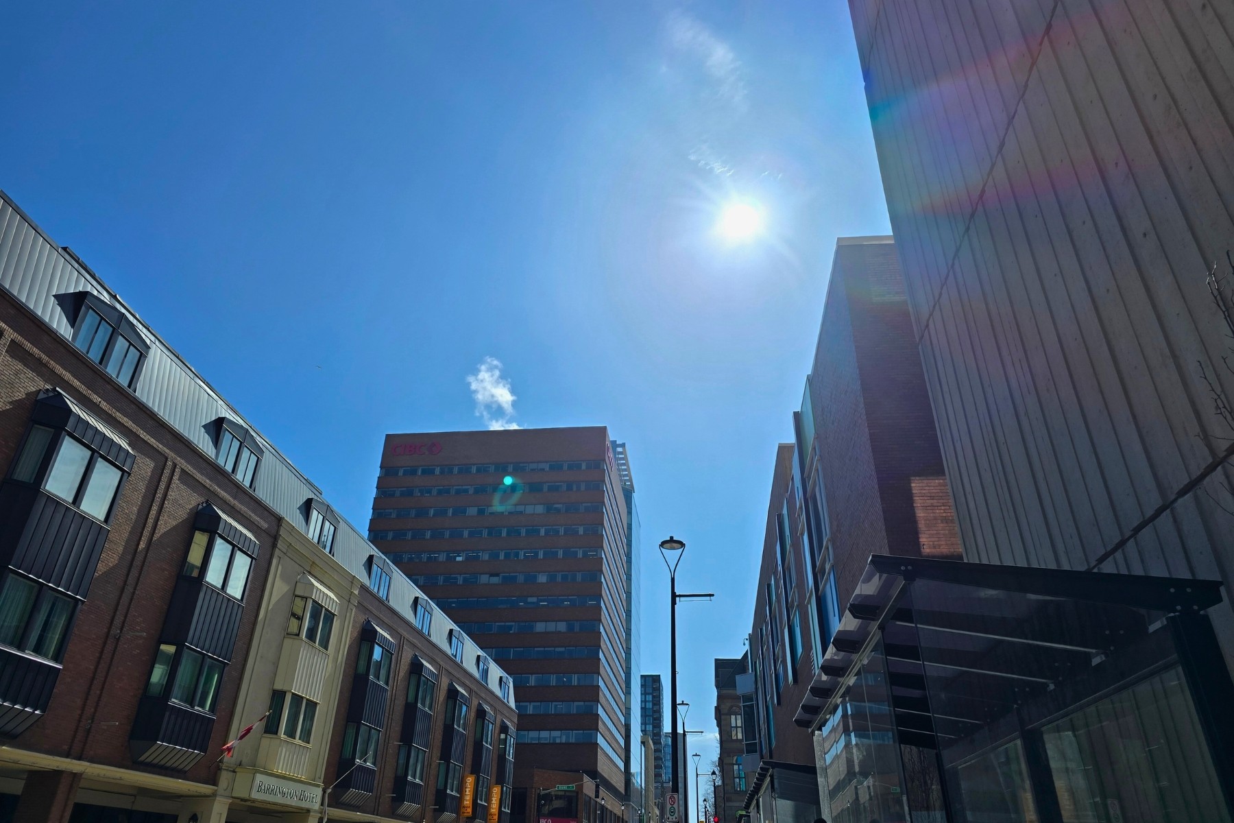 A view of buildings rising up in down town Halifax, financial hub