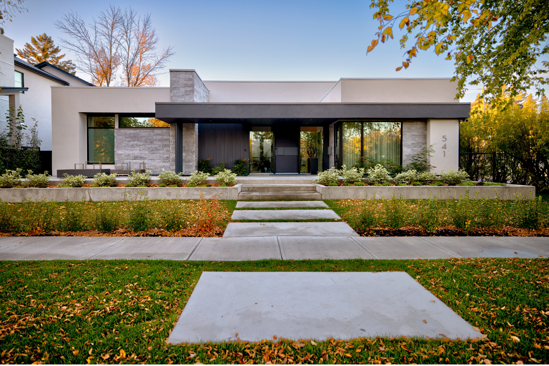 A luxury bungalow newly constructed in the Elbow Park neighborhood in Calgary, Alberta